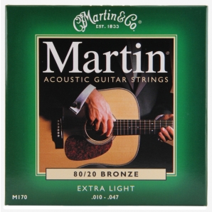 Струны для акустической гитары Martin M-170 Traditional 80/20 Extra Light  (.010-.047)