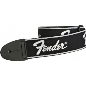 Гитарный ремень Fender Woven Running Logo Black/Silver