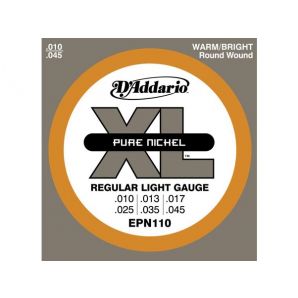 Струны для электрогитары D'Addario EPN110 XL Pure Nickel Regular Light (6 струн .010-.045)