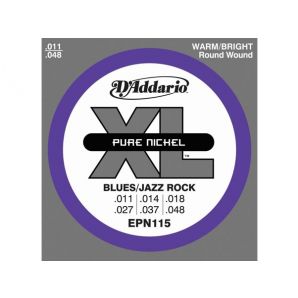 Струны для электрогитары D'Addario EPN115 XL Pure Nickel Blues/Jazz Rock (6 струн .011-.048)