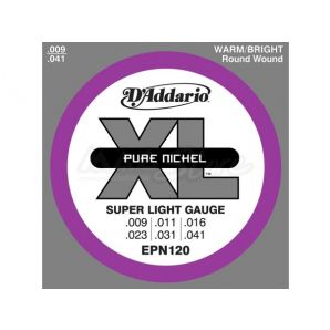 Струны для электрогитары D'Addario EPN120 XL Pure Nickel Super Light (6 струн .009-.041)
