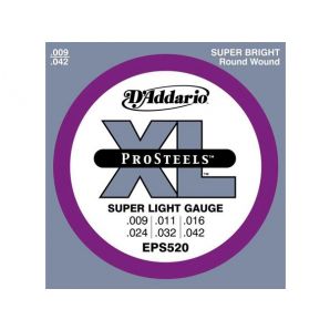 Струны для электрогитары D'Addario EPS520 XL Pro Steels Super Light (6 струн .009-.042)