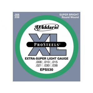 Струны для электрогитары D'Addario EPS530 XL Pro Steels Extra Super Light (6 струн .008-.038)