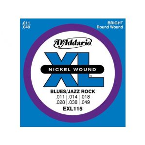 Струны для электрогитары D'Addario EXL115 XL Blues/Jazz Rock (6 струн .011-.049)