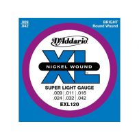 Струны для электрогитары D'Addario EXL120 XL Super Light (6 струн .009-.042)