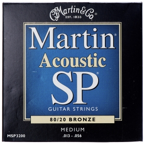 Струны для акустической гитары Martin MSP-3200 SP 80/20 Bronze Medium (.013-.056)