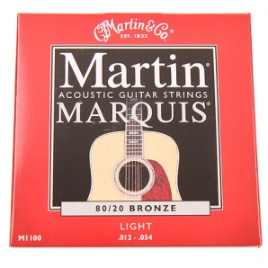Струны для акустической гитары Martin M1100 Marquis 80/20 Bronze Light (.012-.054)