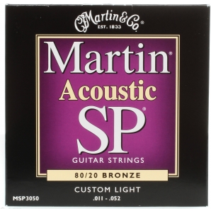 Струны для акустической гитары Martin MSP-3050 SP 80/20 Bronze Custom Light (.011-.052)