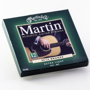 Струны для акустической гитары Martin M-180 Traditional Extra Light 12 String (.010-.047)