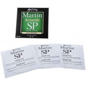 Струны для акустической гитары Martin MSP-3000 SP 80/20 Bronze Extra Light (.010-.047)