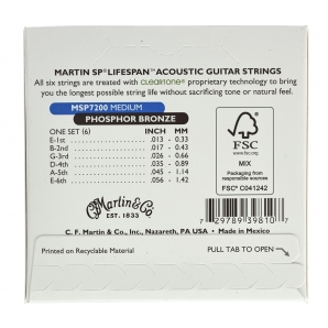 Струны для акустической гитары Martin MSP-7200 SP Lifespan Medium (.013-.056)