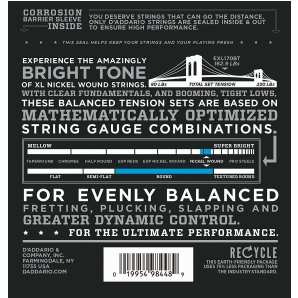 Струны для бас гитары D'Addario EXL170BT XL Balanced Tension Bass Light 4 (.45 - .107)