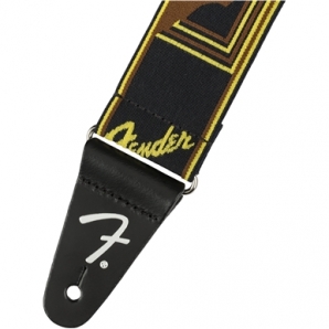 Гитарный ремень Fender 2" Weightless Monogrammed Black/Yellow/Brown Strap