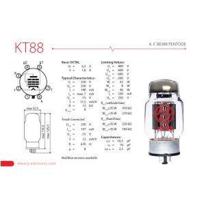 Набор ламп для усилителя JJ Electronic KT88 (подобранная 4-ка)