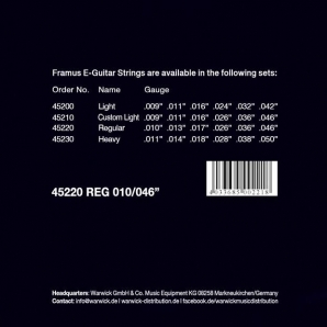 Струны для электрогитары Framus 45220 Blue Label Regular (.10-.46)