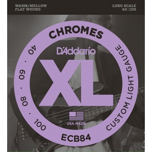 Струны для бас гитары D'Addario ECB84 XL Chromes Flatwound Bass 4 (.40 - .100)