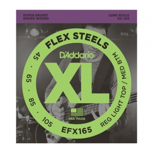 Струны для бас гитары D'Addario EFX165 Flex Steels Custom Light 4 (.45 - .105)
