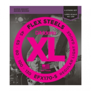 Струны для бас гитары D'Addario EFX170-5 Flex Steels Light 5 (.45 - .130)