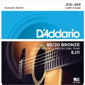 Струны для акустической гитары D'Addario EJ11 Bronze Light (.12-.53)