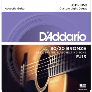 Струны для акустической гитары D'Addario EJ13 Bronze Custom Light (.11-.52)