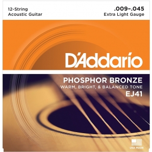 Струны для акустической гитары D'Addario EJ41 Phosphor Bronze Extra Light (.09-.45)