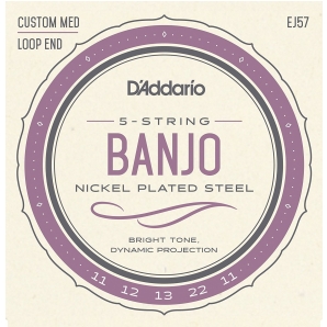 Струны для банджо D'Addario EJ57 Nickel Plated Custom Medium (.11-.22-.11)