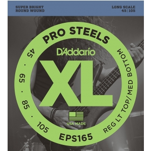 Струны для бас гитары D'Addario EPS165 XL Pro Steels Red LT Top / Med Bottom 4 (.45 - .105)
