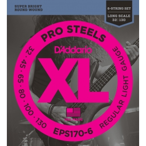 Струны для бас гитары D'Addario EPS170-6 XL Pro Steels Light 6 (.30 - .130)