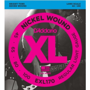 Струны для бас гитары D'Addario EXL170 XL Nickel Wound Bass Light 4 (.45 - .100)