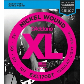 Струны для бас гитары D'Addario EXL170BT XL Balanced Tension Bass Light 4 (.45 - .107)