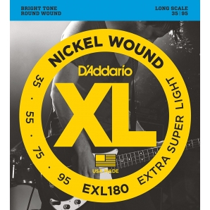 Струны для бас гитары D'Addario EXL180 XL Nickel Wound Bass Extra Super Light 4 (.35 - .95)