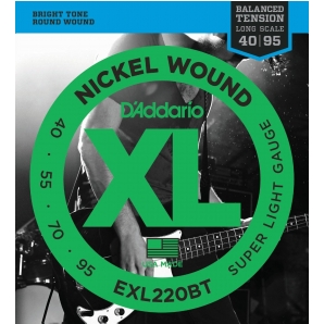Струны для бас гитары D'Addario EXL220BT XL Balanced Tension Bass Super Light 4 (.40 - .95)