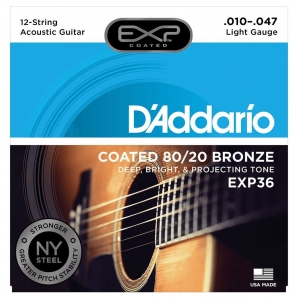 Струны для акустической гитары D'Addario EXP36 80/20 Bronze Light (.10-.47)