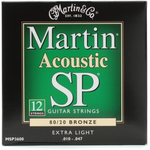 Струны для акустической гитары Martin MSP-3600 SP 80/20 Bronze Extra Light 12-String (.010-.047)