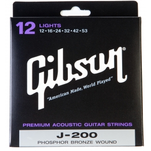 Струны для акустической гитары Gibson SAG-J200L Phosphor Bronze Light (.012-.053)