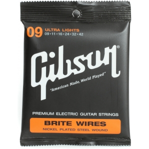 Струны для электрогитары Gibson SEG-700UL Brite Wires Medium Ultra Light (6 струн .009-.042)