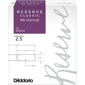 Трости D'Addario DCT1025 Reserve Classic Bb Clarinet #2.5 (10 шт.)