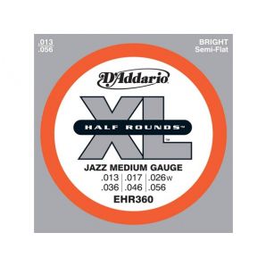 Струны для электрогитары D'Addario EHR360 XL Half Rounds Jazz Medium (6 струн .013-.056)