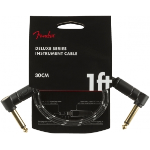 Инструментальный кабель Fender Cable Deluxe Series 1' 30 cm Angled Black Tweed