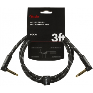 Инструментальный кабель Fender Cable Deluxe Series 3' 90 cm Angled Black Tweed