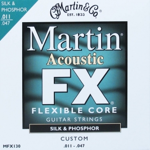 Струны для акустической гитары Martin MFX130 SP Flexible Core Silk & Phosphor Custom (.011-.047)