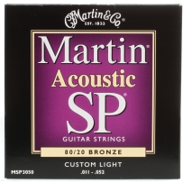 Струны для акустической гитары Martin MSP-3050 SP 80/20 Bronze Custom Light (.011-.052)