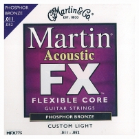 Струны для акустической гитары Martin MFX775 SP Flexible Core 92/8 Phosphor Bronze Custom Light (.011-.052)