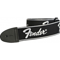 Гитарный ремень Fender Woven Running Logo Black/Silver