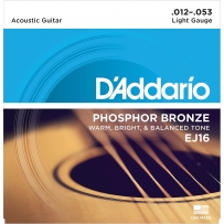 Струны для акустической гитары D'Addario EJ16 Phosphor Bronze Light (.12-.53)