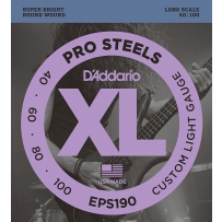 Струны для бас гитары D'Addario EPS190 XL Pro Steels Custom Light 4 (.40 - .100)