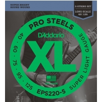 Струны для бас гитары D'Addario EPS220-5 XL Pro Steels Super Light 5 (.40 - .125)