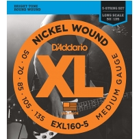 Струны для бас гитары D'Addario EXL160-5 XL Nickel Wound Bass Medium 5 (.50 - .135)