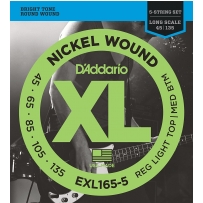 Струны для бас гитары D'Addario EXL165-5 XL Nickel Wound Bass Red LT Top / Med Bottom 5 (.45 - .135)
