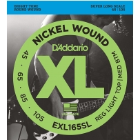 Струны для бас гитары D'Addario EXL165SL XL Nickel Wound Bass Red LT Top / Med Bottom 4 (.45 - .105)